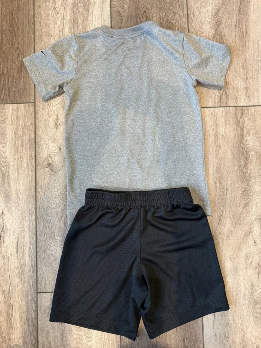 Nike Grey Tee with Black Logo and Black Shorts (5) - Picture 2 of 8